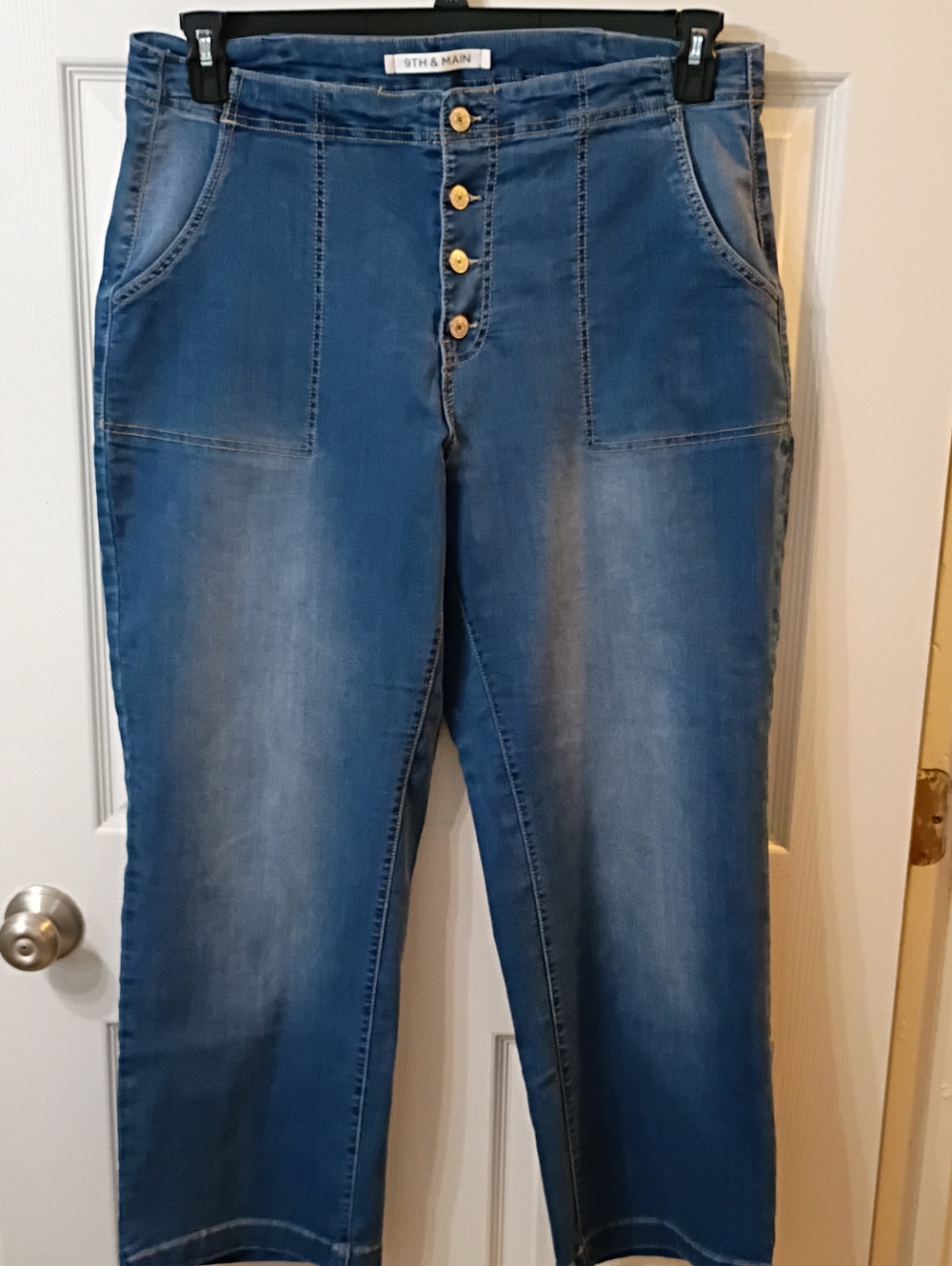 9th & Main Women's Blue High-Rise Button-Front Jeans